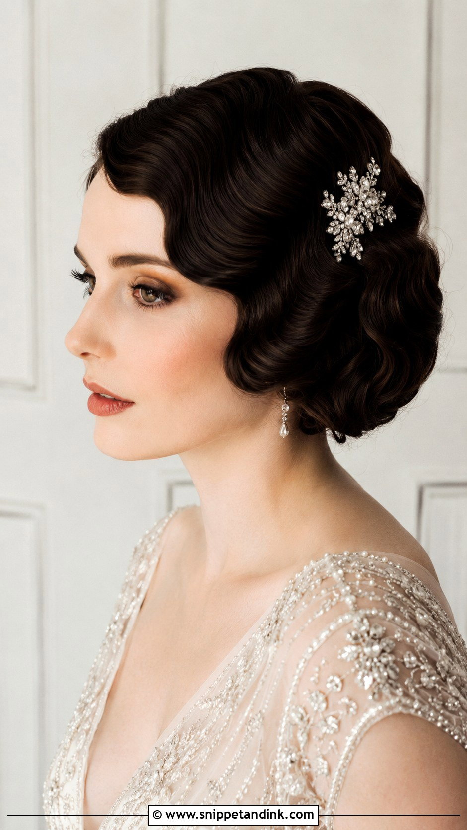 Vintage Finger Wave Bridal Bob - Snippet and Ink - 25 Bridal Bob Hairstyles