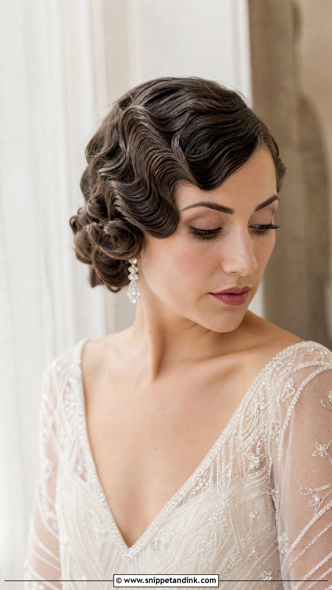 Vintage Finger Wave Curly Wedding Hairstyle - Snippet and Ink - 30 Curly Wedding Hairstyles