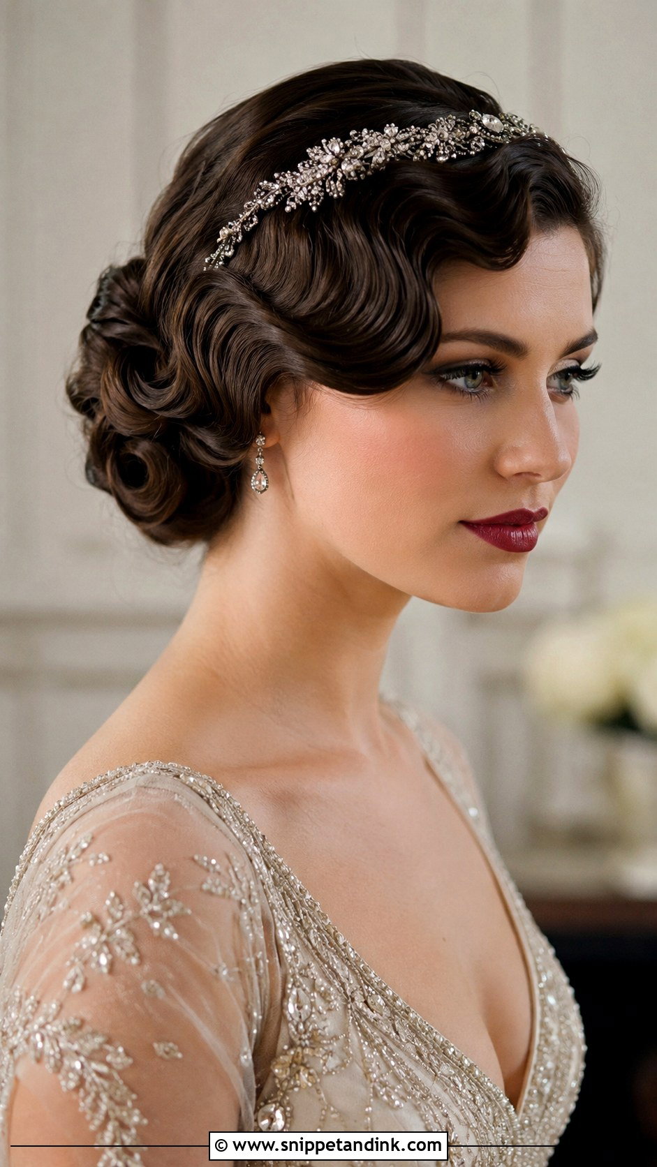 Vintage Finger Wave Updo - Snippet and Ink - 20 Easy Short Hair Updo Wedding Ideas