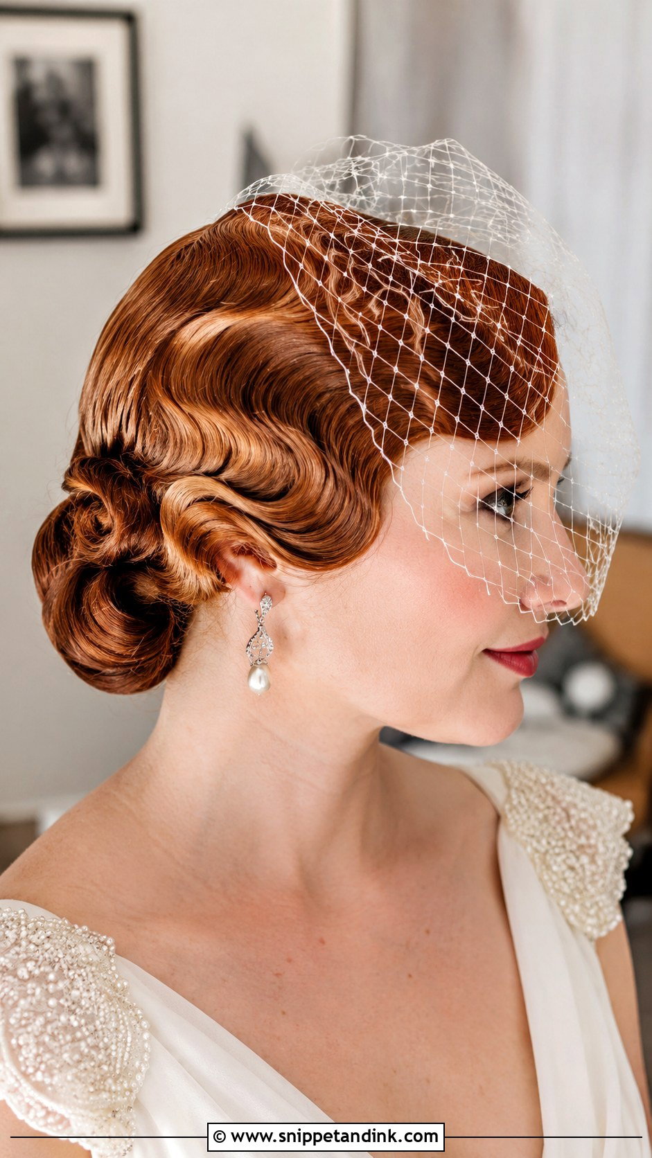 Vintage Finger Wave Updo for Short Hair - Snippet and Ink - 20 Short Updo Wedding Hairstyles