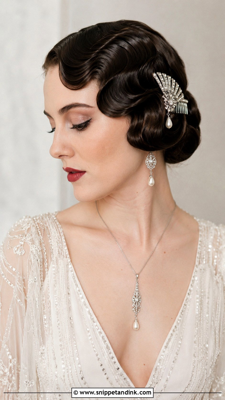 Vintage Finger Waves - Snippet and Ink - 20 Bridal Hair Short Length Ideas
