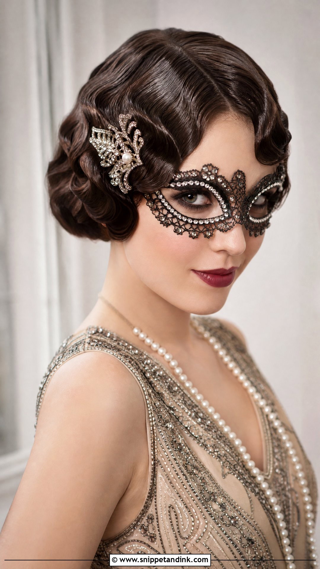 Vintage Finger Waves - Snippet and Ink - 20 Hairstyles for Masquerade Ball