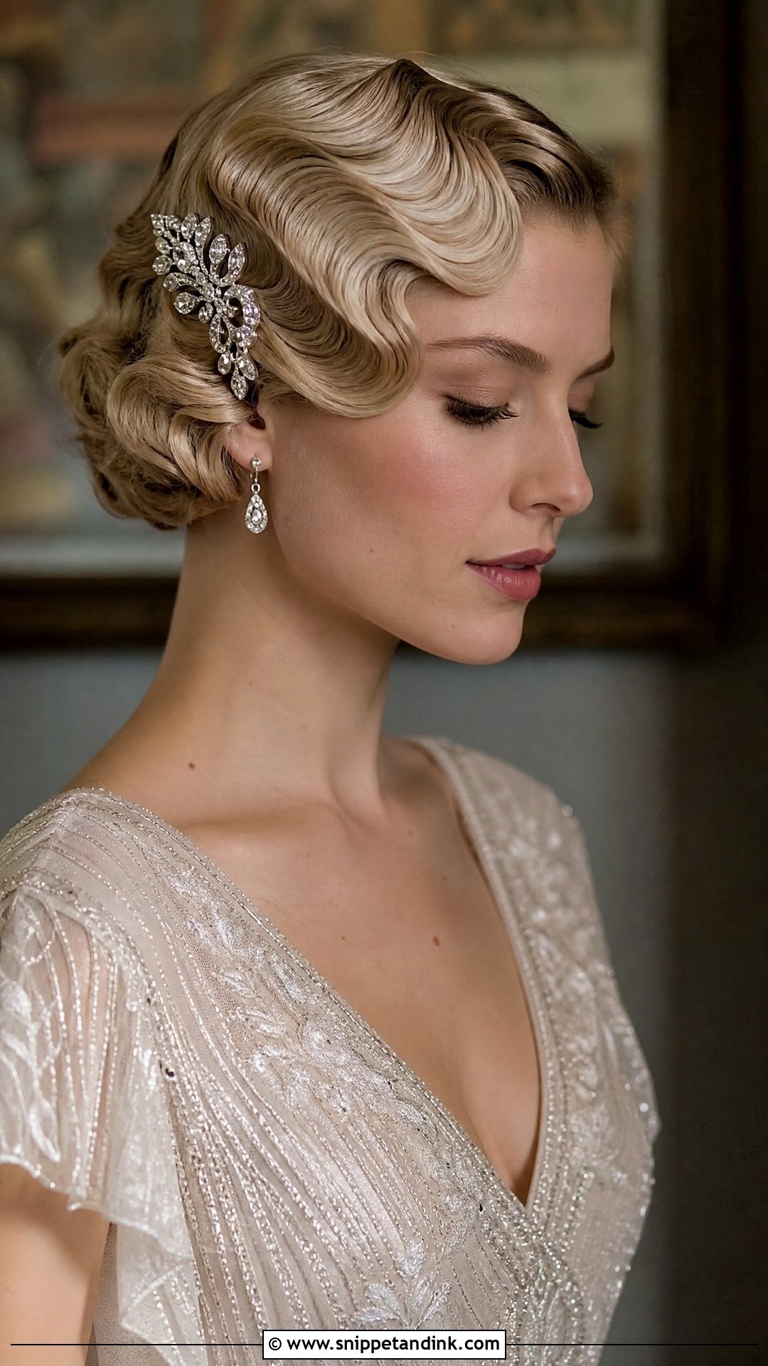 Vintage Finger Waves - Snippet and Ink - 20 Old Money Wedding Hair Ideas