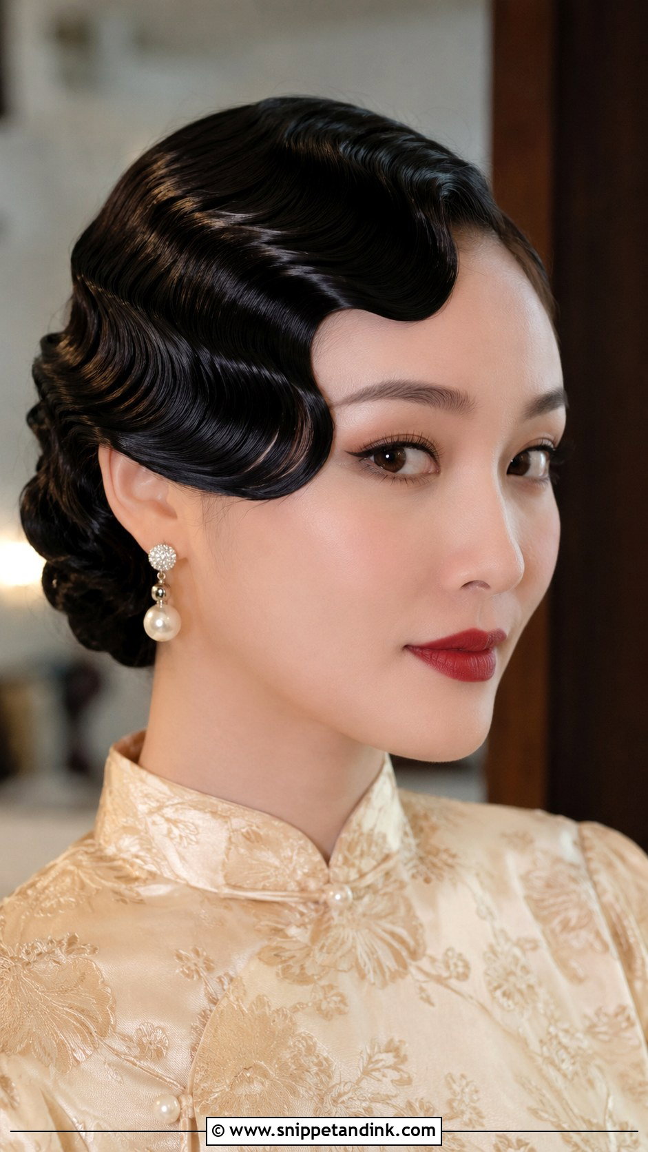 Vintage Finger Waves - Snippet and Ink - 20 Sangjit Hairstyle Ideas