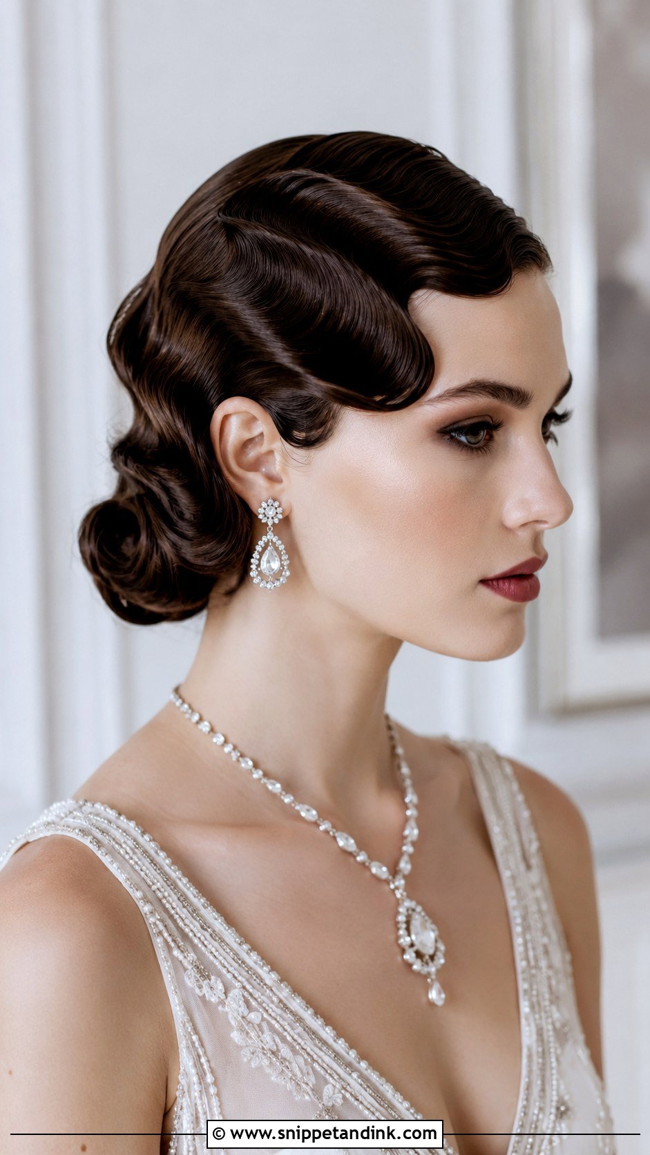 Vintage Finger Waves - Snippet and Ink - 25 Medium Length Bridal Hair Ideas