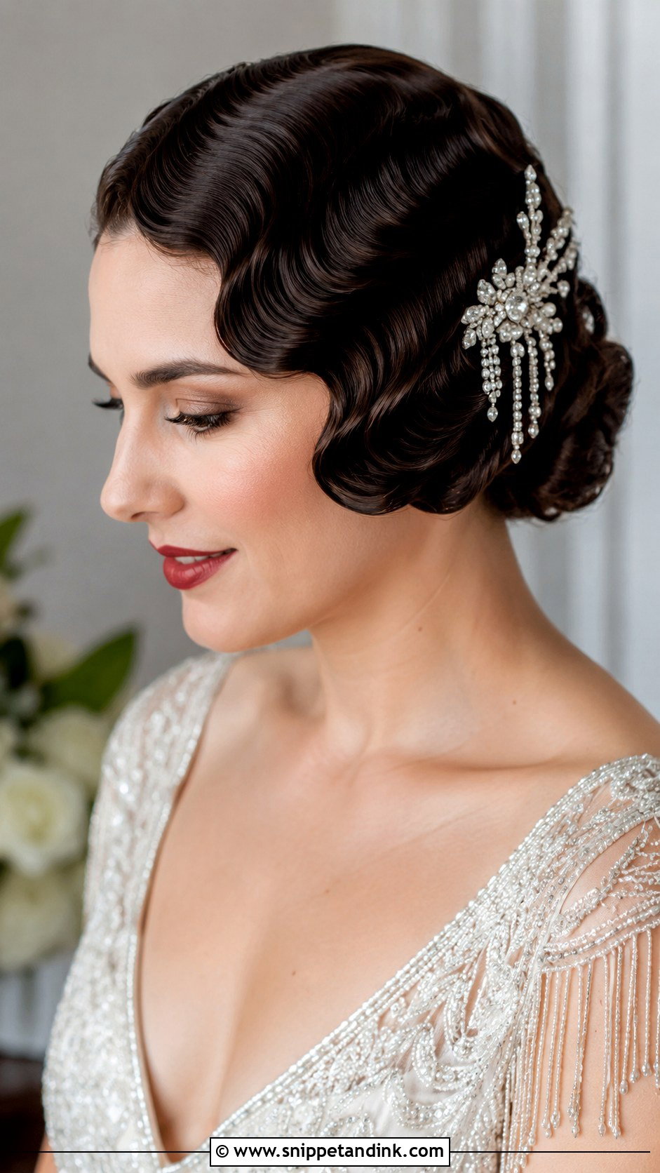 Vintage Finger Waves - Snippet and Ink - 25 Short Hair Bride Hairstyles
