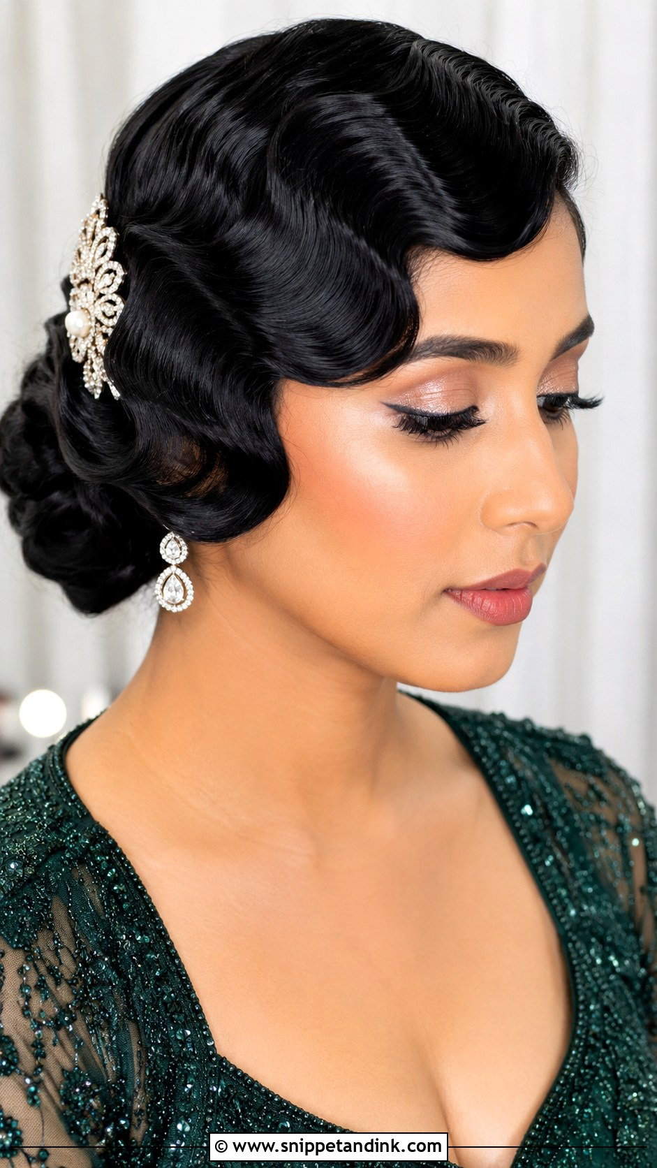 Vintage Finger Waves - Snippet and Ink - 25 Trendy Indian Wedding Hairstyles