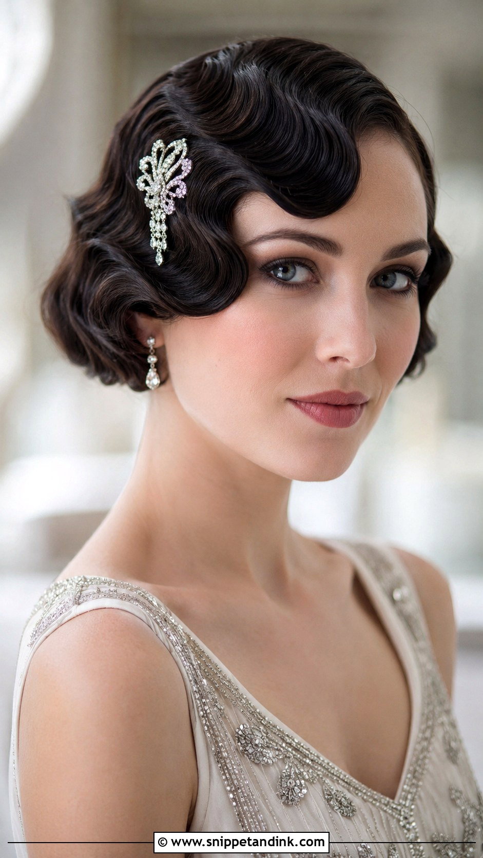 Vintage Finger Waves Bob - Snippet and Ink - 30 Short Bridal Hair Ideas