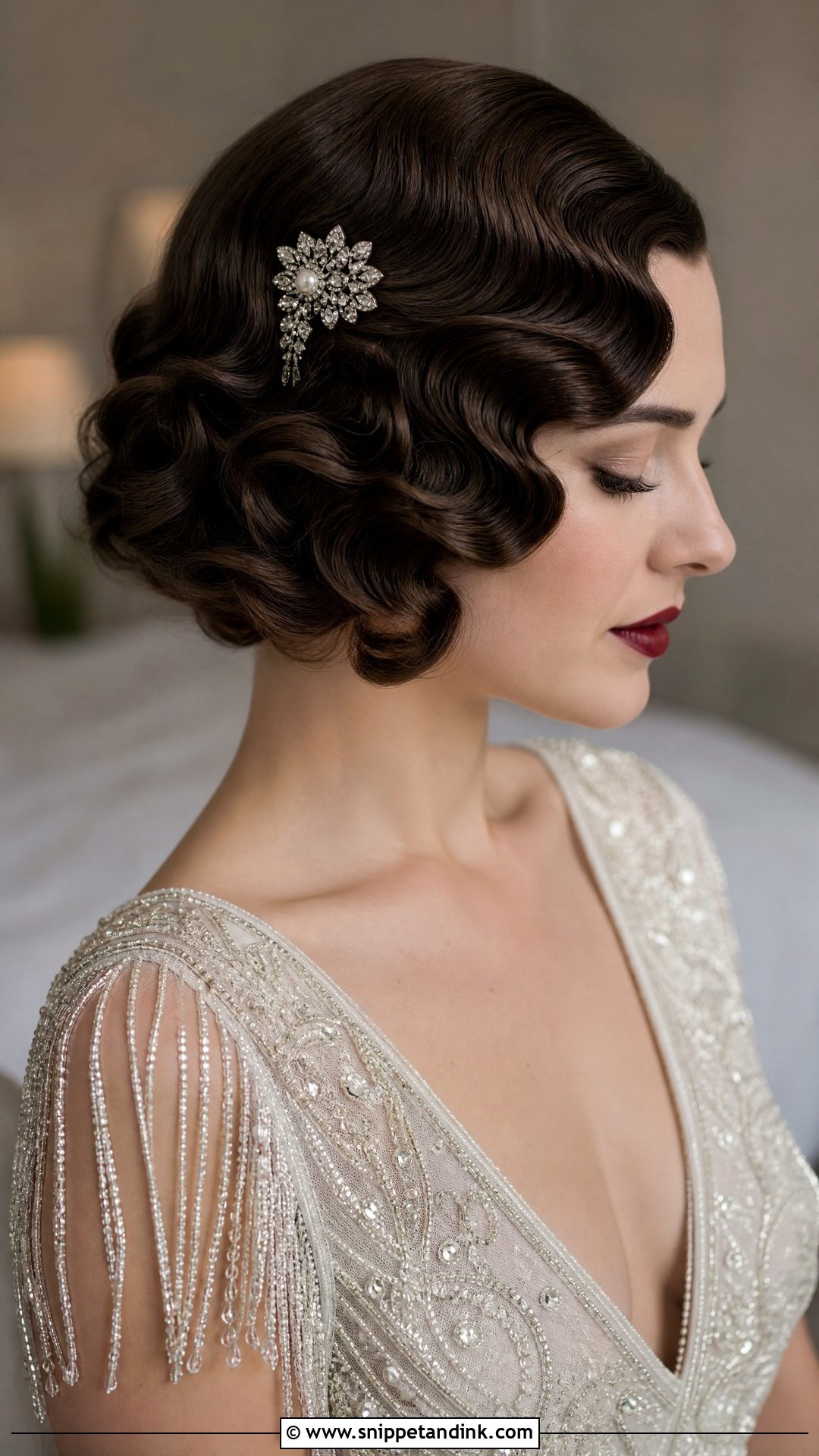 Vintage Finger Waves Bob - Snippet and Ink - 20 Short Hair Wedding Hairstyles the Bride