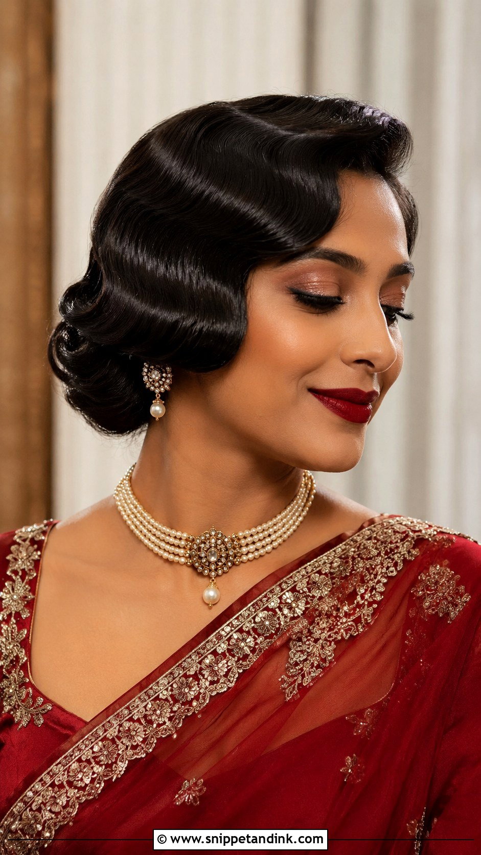 Vintage Finger Waves Bob - Snippet and Ink - 25 Short Hair Hairstyles for Wedding Indian