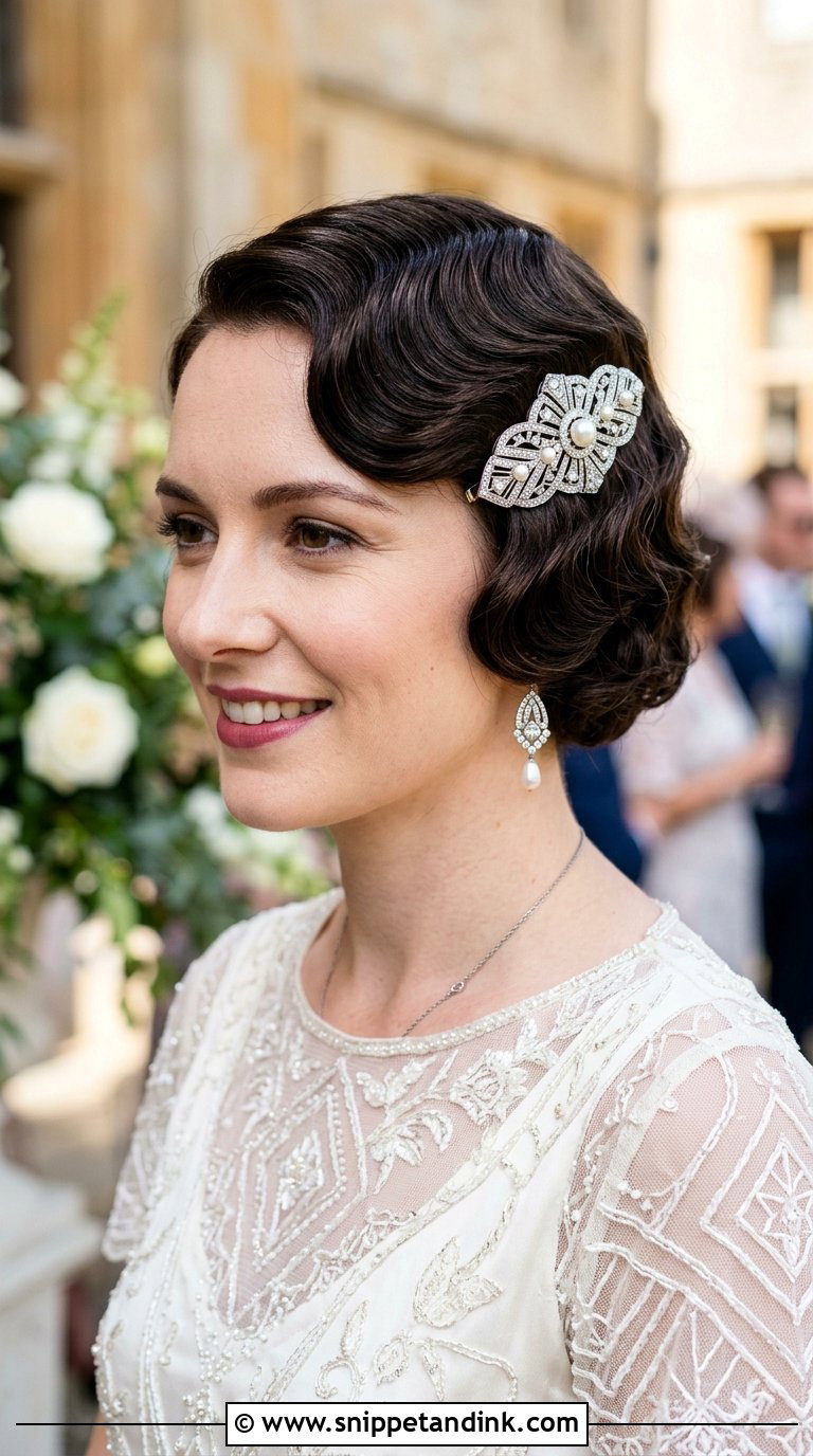 Vintage Finger Waves Bob - Snippet and Ink - 20 Bride Hairstyles for Short Hair