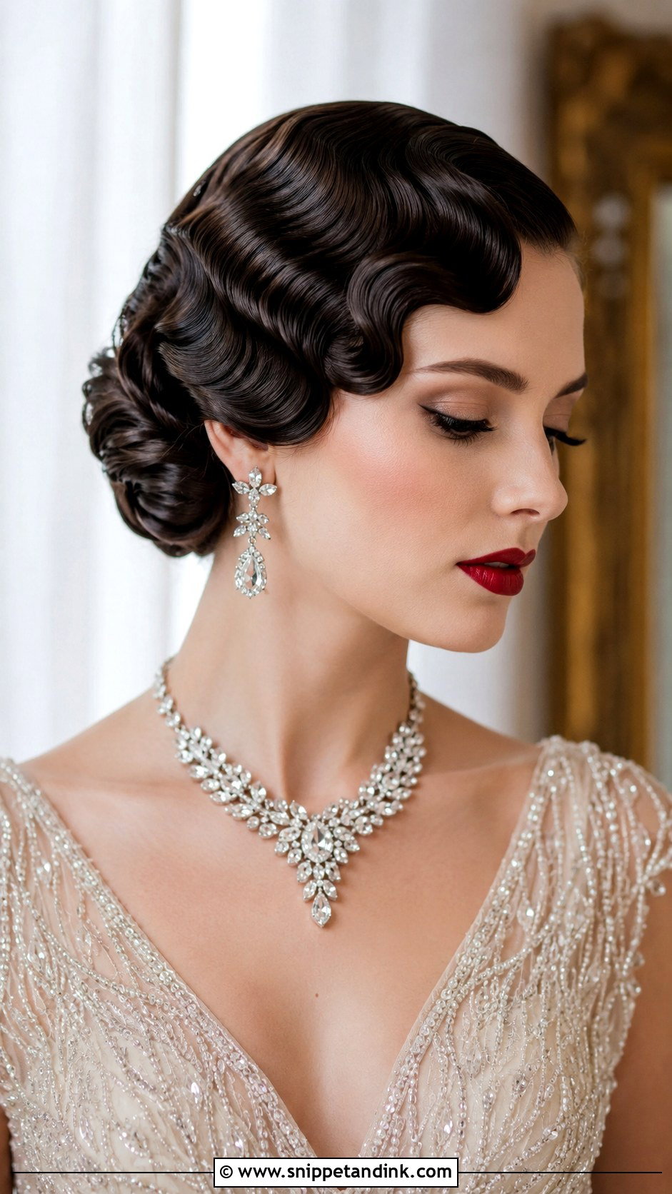 Vintage Finger Waves Bridal Hair - Snippet and Ink - 25 Hair Down Wedding Hairstyles