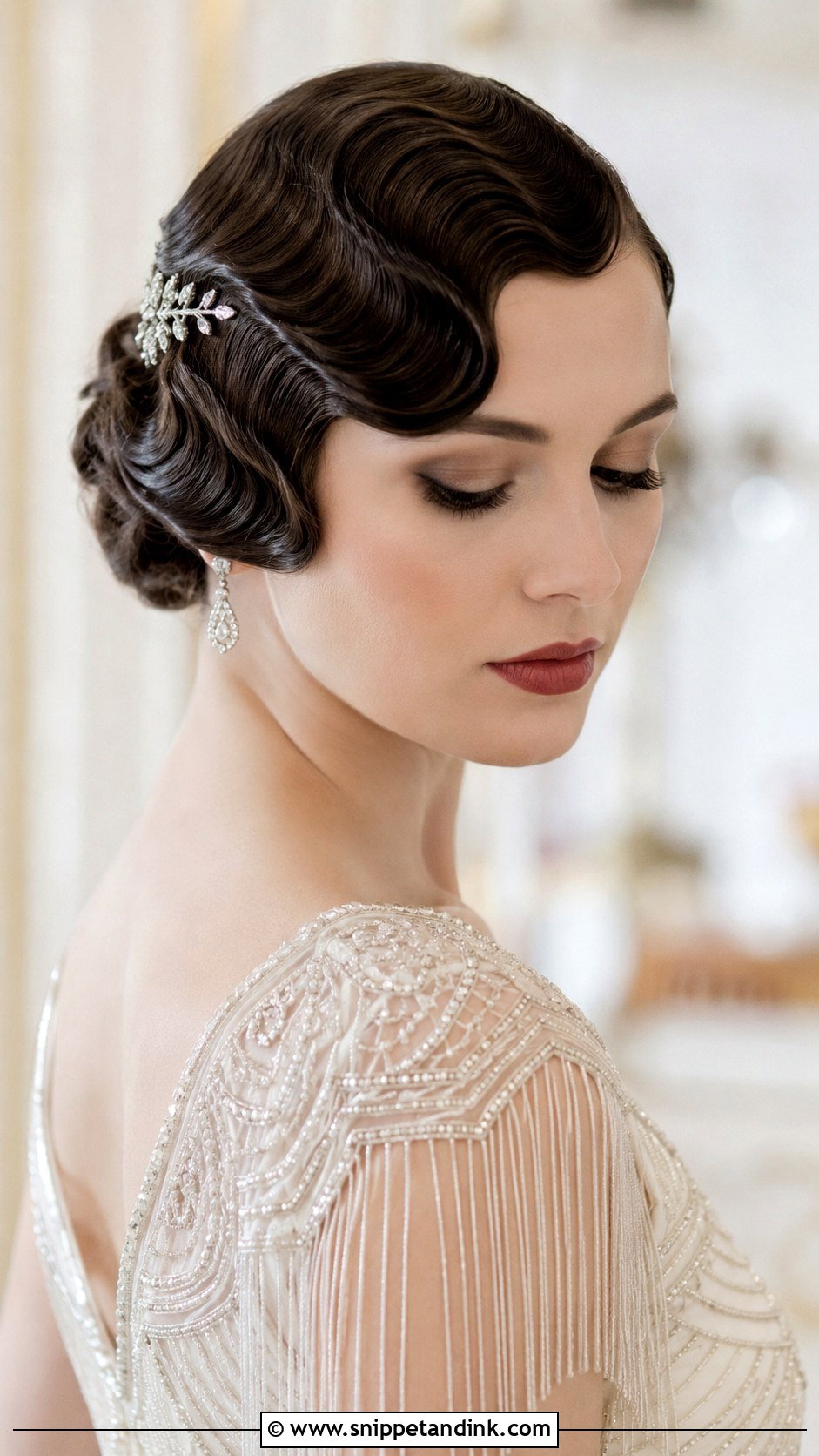 Vintage Finger Waves Bridal Hairstyle - Snippet and Ink - 30 Bridal Hairstyles for Long Hair