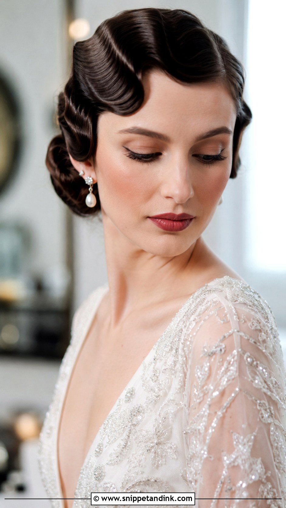 Vintage Finger Waves Bridal Style - Snippet and Ink - 20 Hair Styles for Wedding Hairstyles