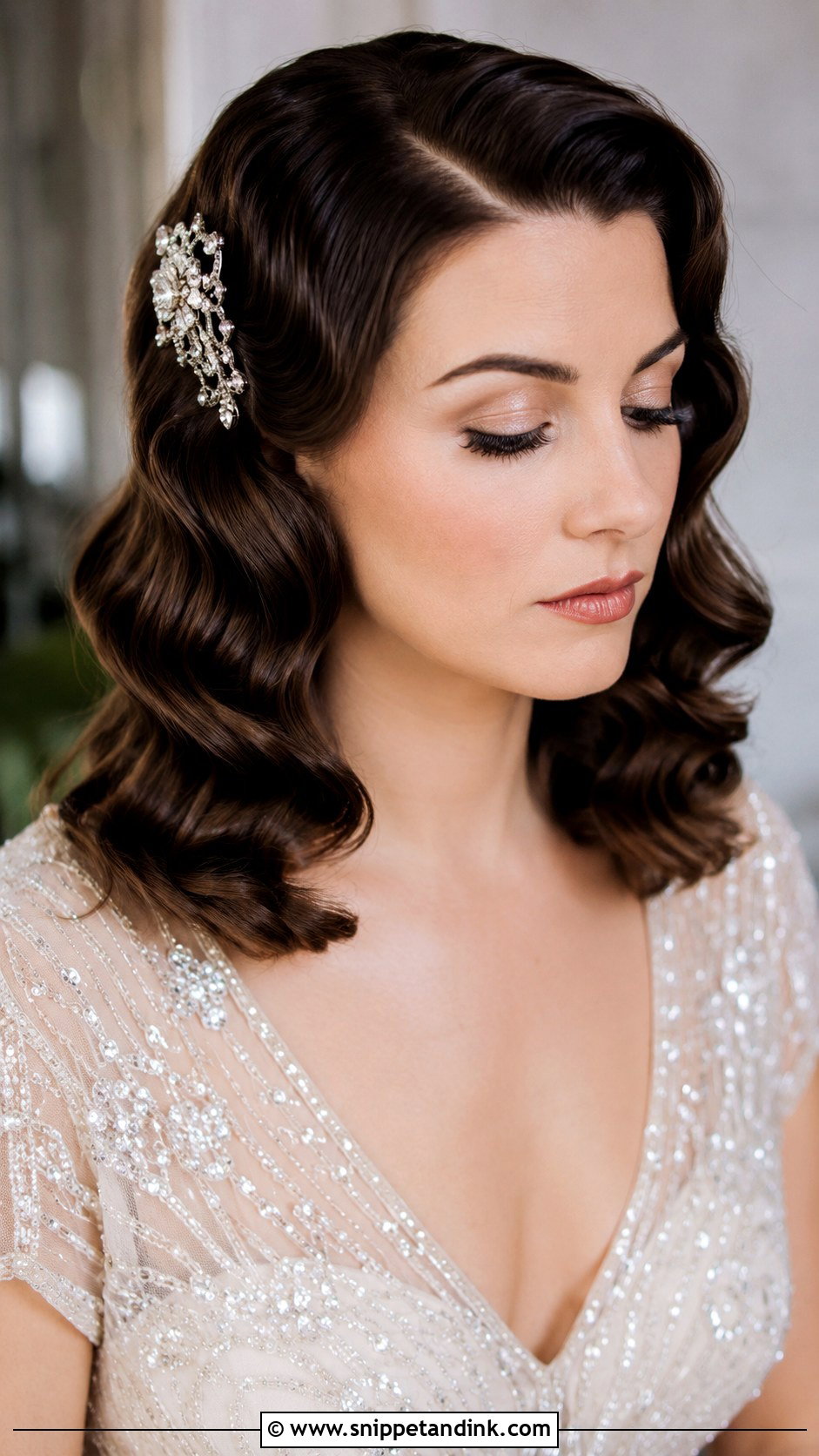 Vintage Finger Waves Down - Snippet and Ink - 20 Curled Wedding Hair Down Ideas