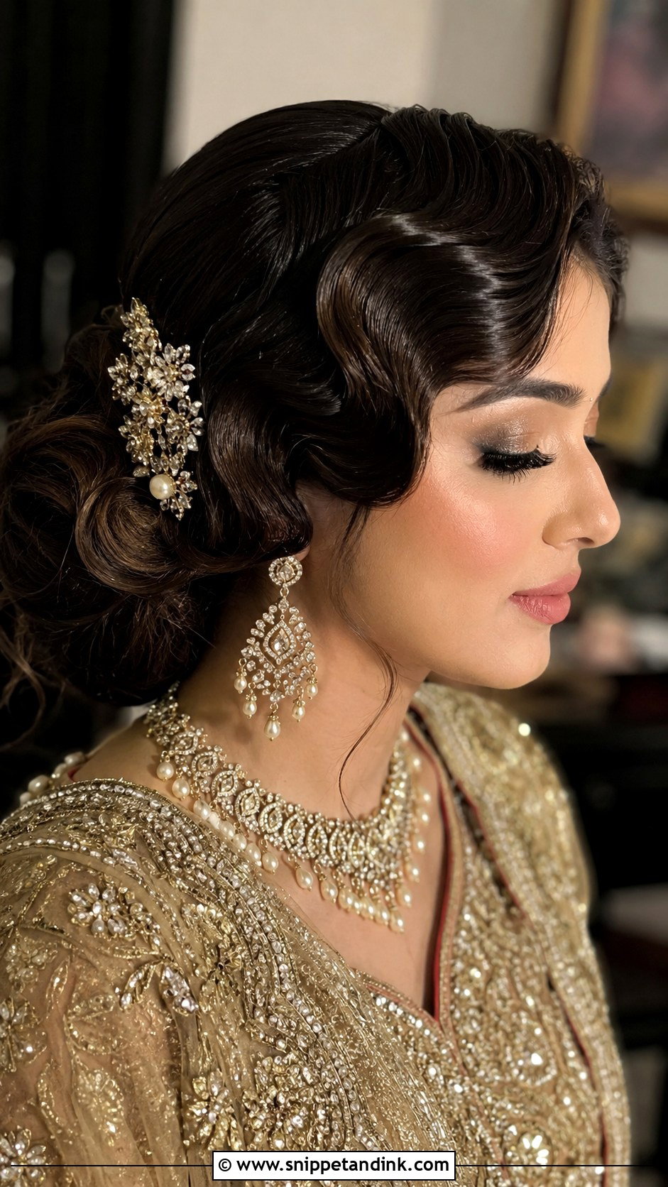 Vintage Finger Waves Updo - Snippet and Ink - 20 Nikah Bride Hairstyles