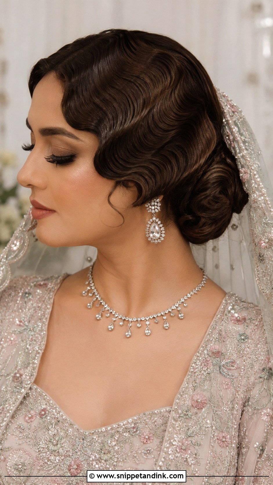 Vintage Finger Waves Updo - Snippet and Ink - 25 Pakistani Bridal Hairstyles Walima