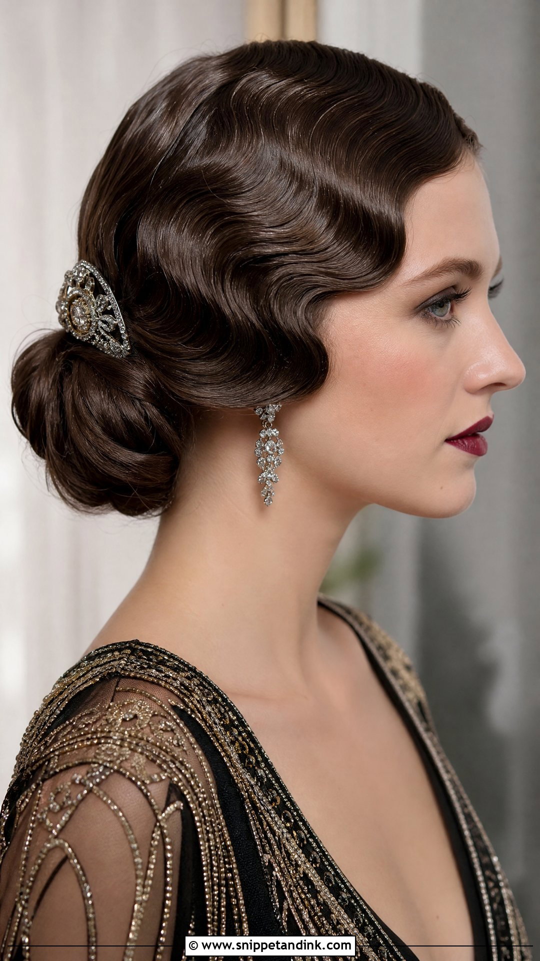 Vintage Finger Waves Updo - Snippet and Ink - 20 Long Hair Wedding Hair Styles
