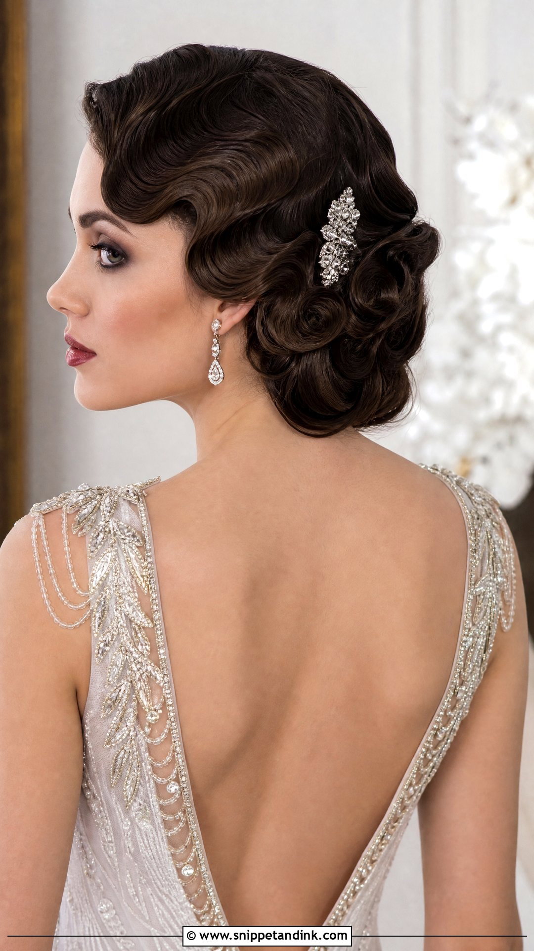 Vintage Finger Waves Updo - Snippet and Ink - 20 Bridal Hair for Long Hair Ideas
