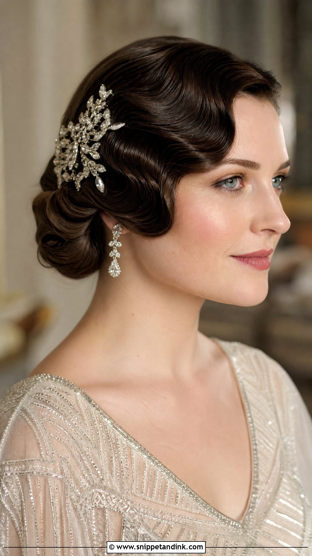 Vintage Finger Waves Wedding Hair for Medium Hair - Snippet and Ink - 20 Medium Hair Wedding Styles