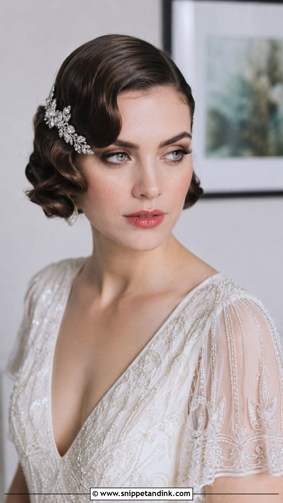 Vintage Finger Waves Wedding Hair for Round Face - Snippet and Ink - 25 Wedding Hair for Round Face Ideas