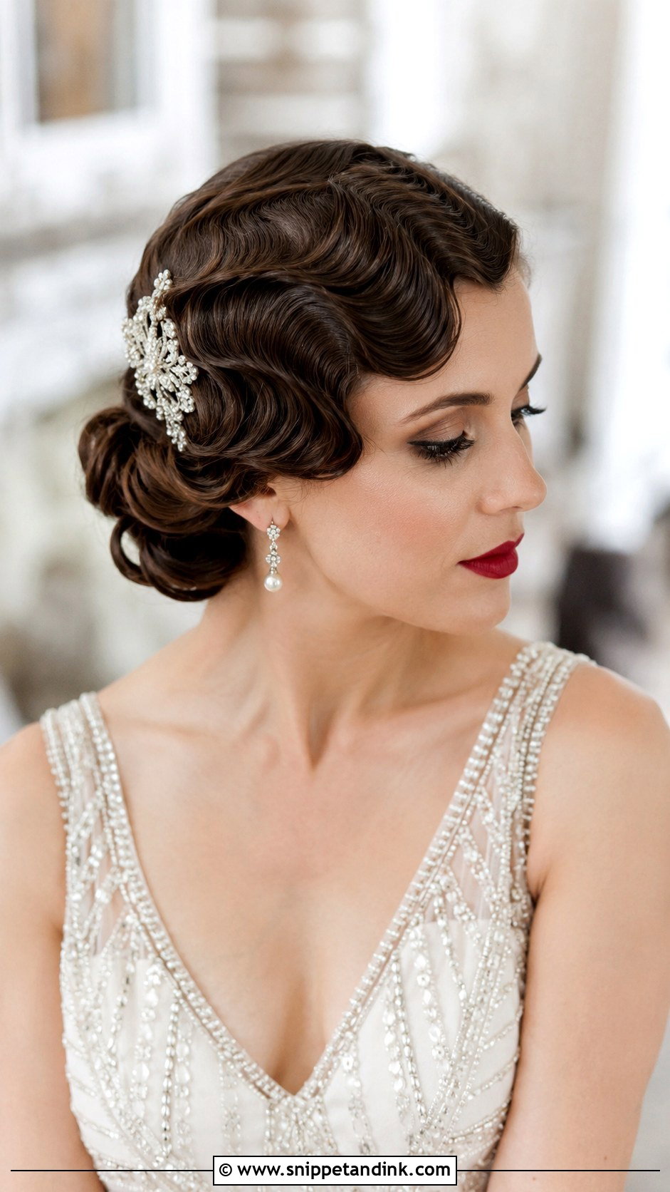 Vintage Finger Waves Wedding Hair - Snippet and Ink - 25 Wavy Wedding Hair Ideas