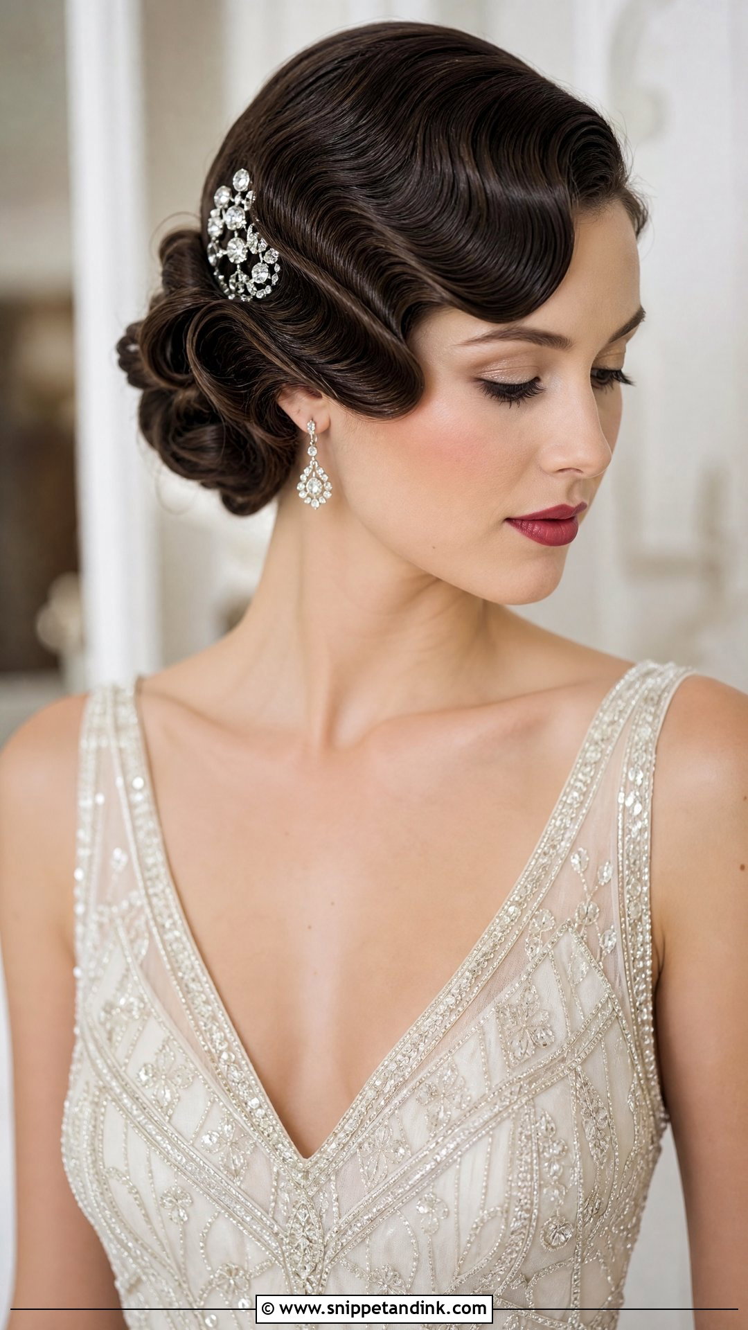 Vintage Finger Waves Wedding Hairstyle - Snippet and Ink - 20 Medium Wedding Hairstyle Ideas