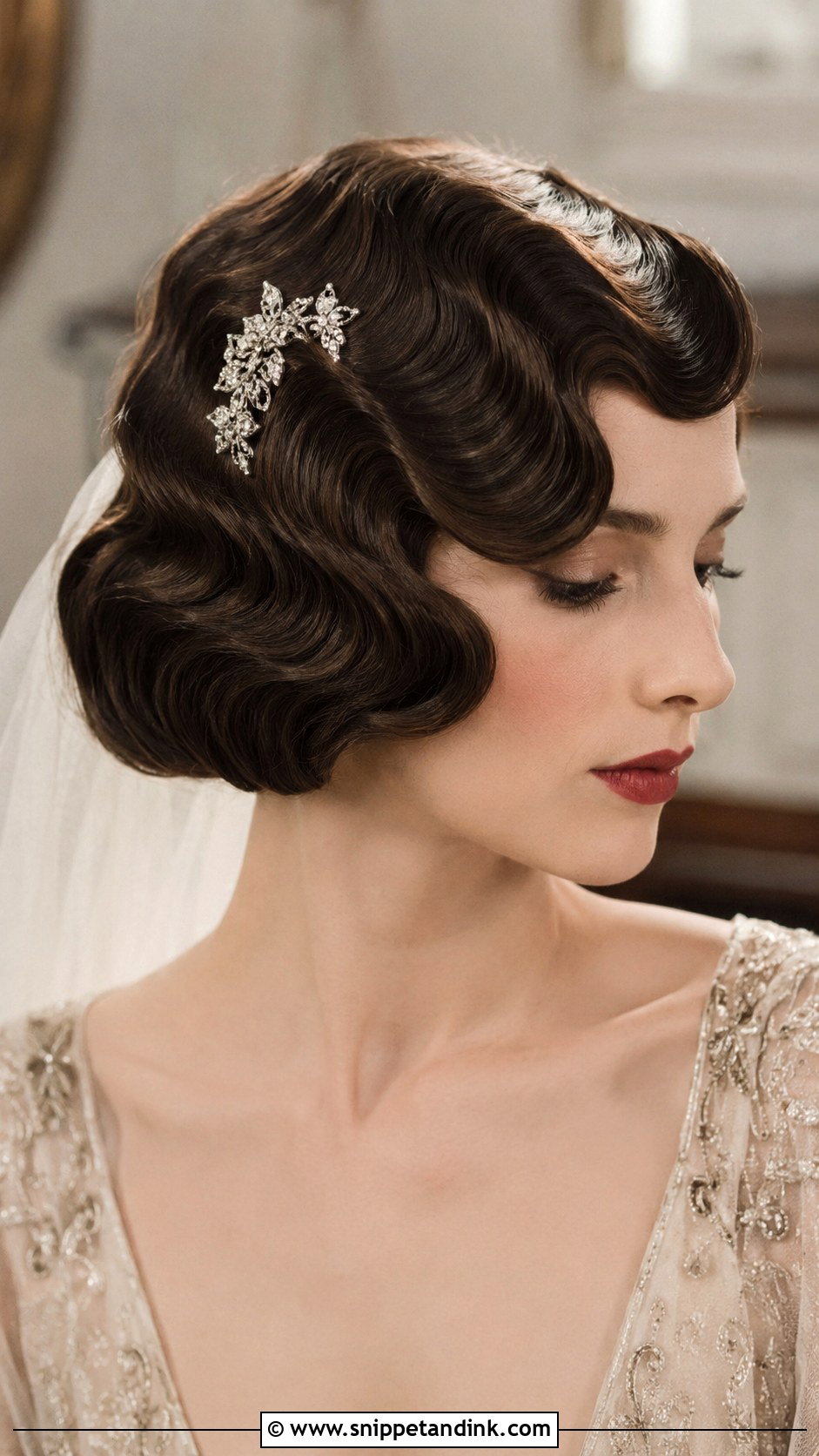 Vintage Finger Waves Wedding Hairstyle - Snippet and Ink - 25 2025 Bride Hairstyles