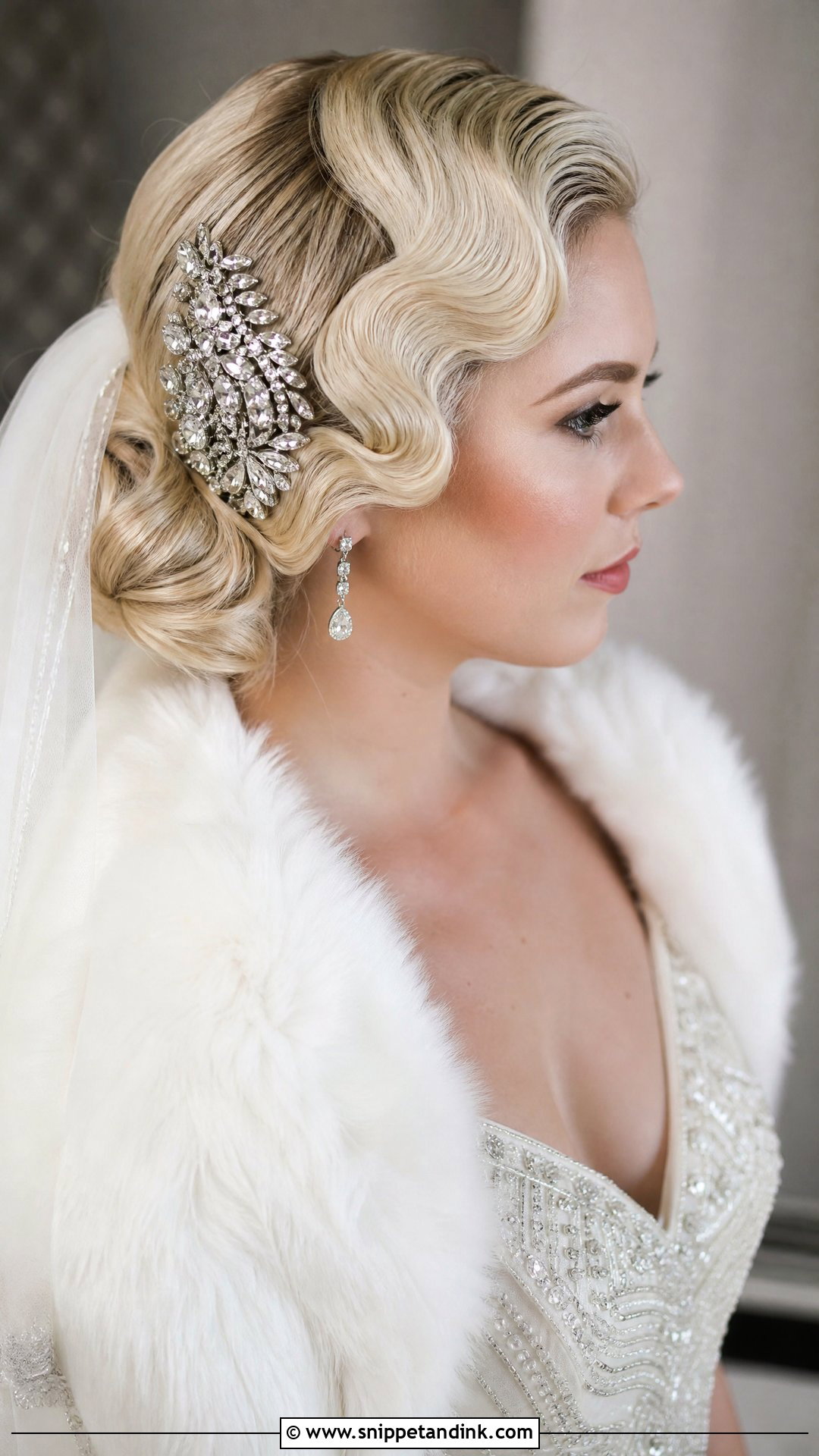 Vintage Finger Waves Wedding Hairstyle - Snippet and Ink - 20 Mid Length Hair Wedding Styles