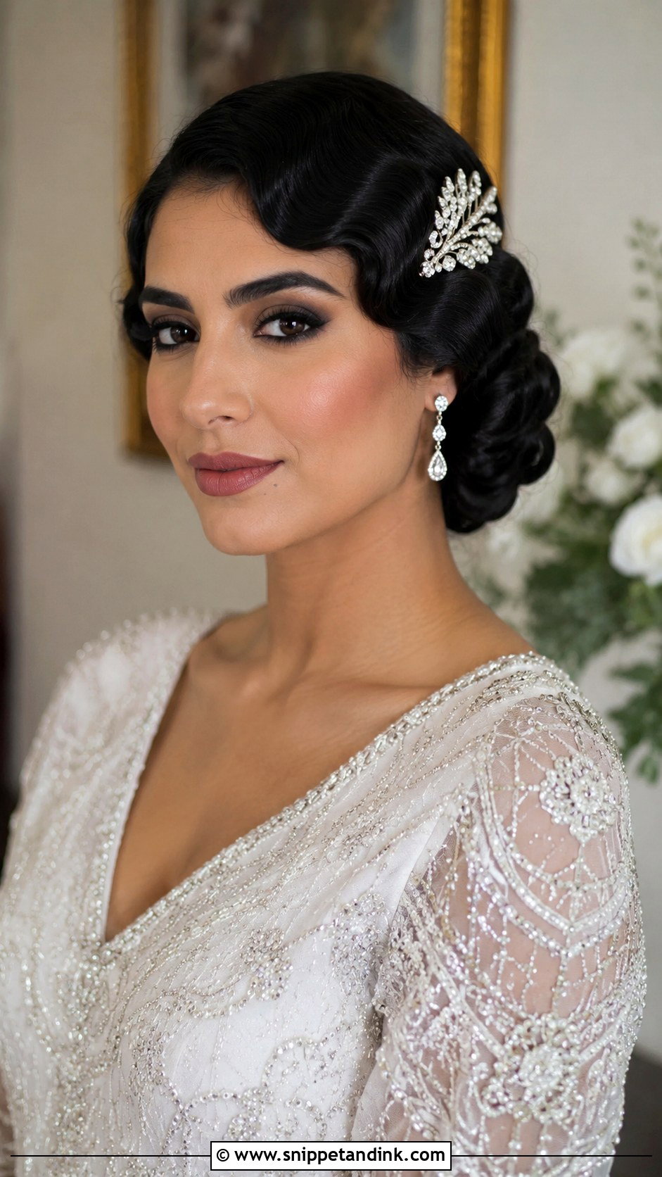 Vintage Finger Waves Wedding Look - Snippet and Ink - 20 Arab Wedding Hairstyles