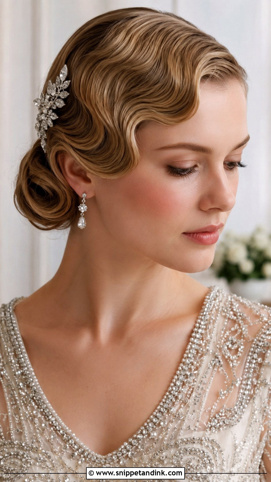 Vintage Finger Waves Wedding Style - Snippet and Ink - 30 Bridal Hair Styles