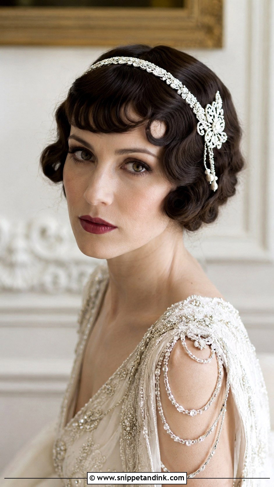 Vintage Finger Waves With Bangs - Snippet and Ink - 20 Hairstyle with Bangs for Wedding Ideas