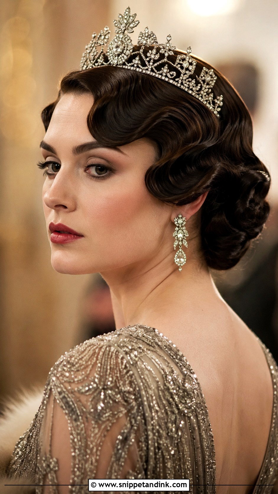 Vintage Finger Waves With Crown - Snippet and Ink - 20 Wedding Hair with Crown Ideas