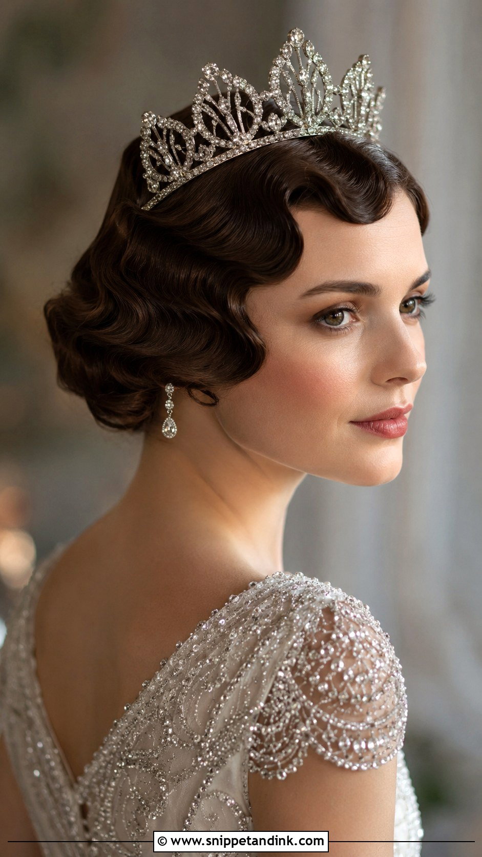 Vintage Finger Waves With Crown - Snippet and Ink - 30 Wedding Hairstyles with Crown