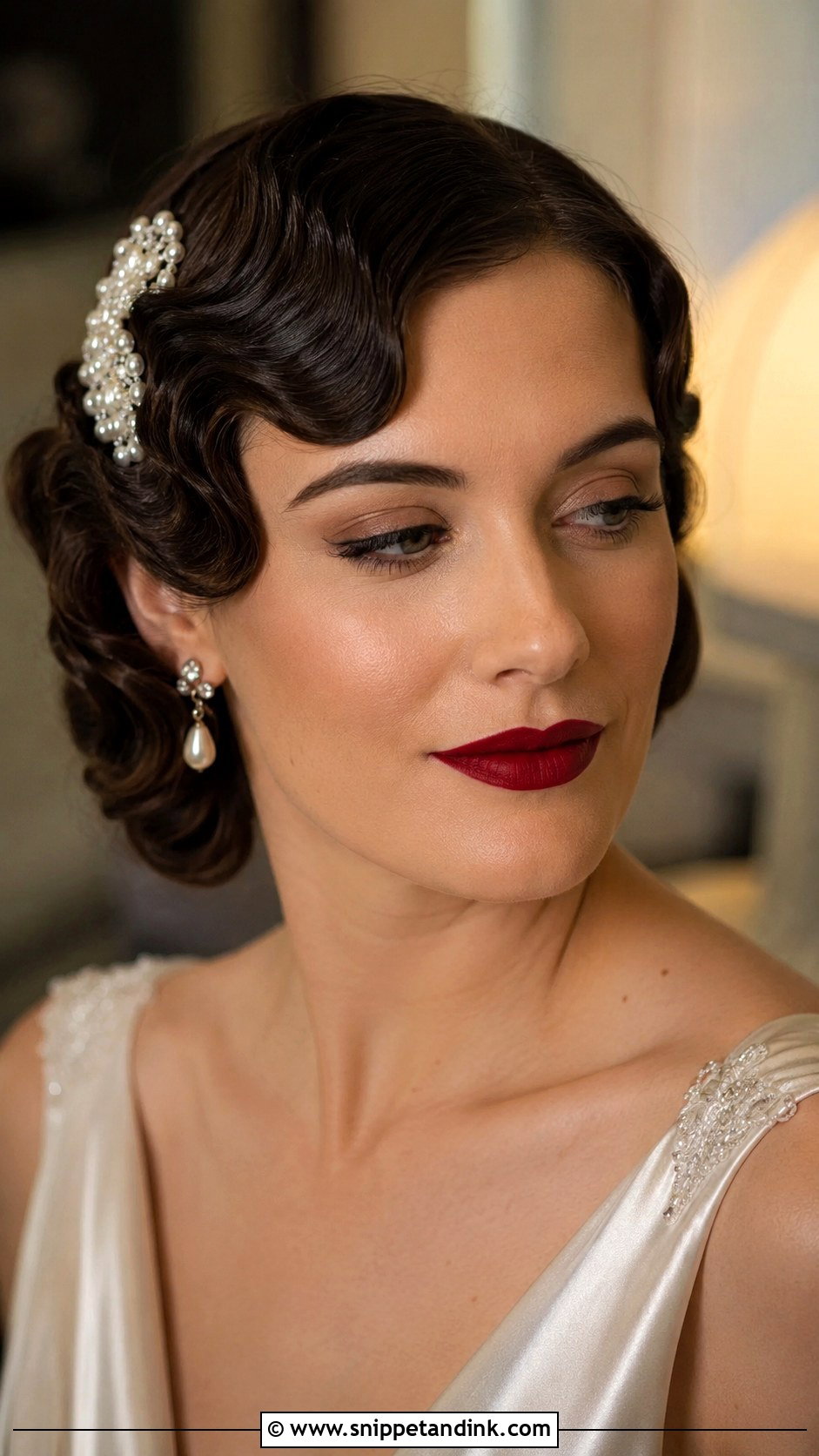 Vintage Finger Waves With Pearls - Snippet and Ink - 20 Wedding Hairstyles with Pearls
