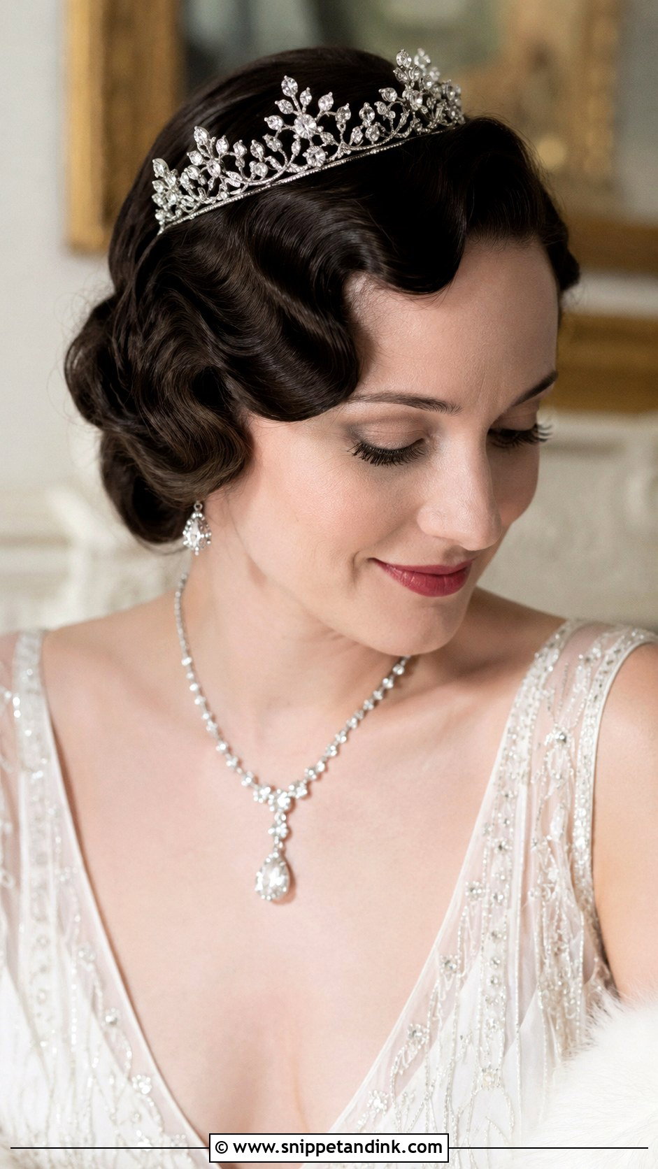 Vintage Finger Waves With Tiara - Snippet and Ink - 20 Bridal Hair with Tiara Ideas