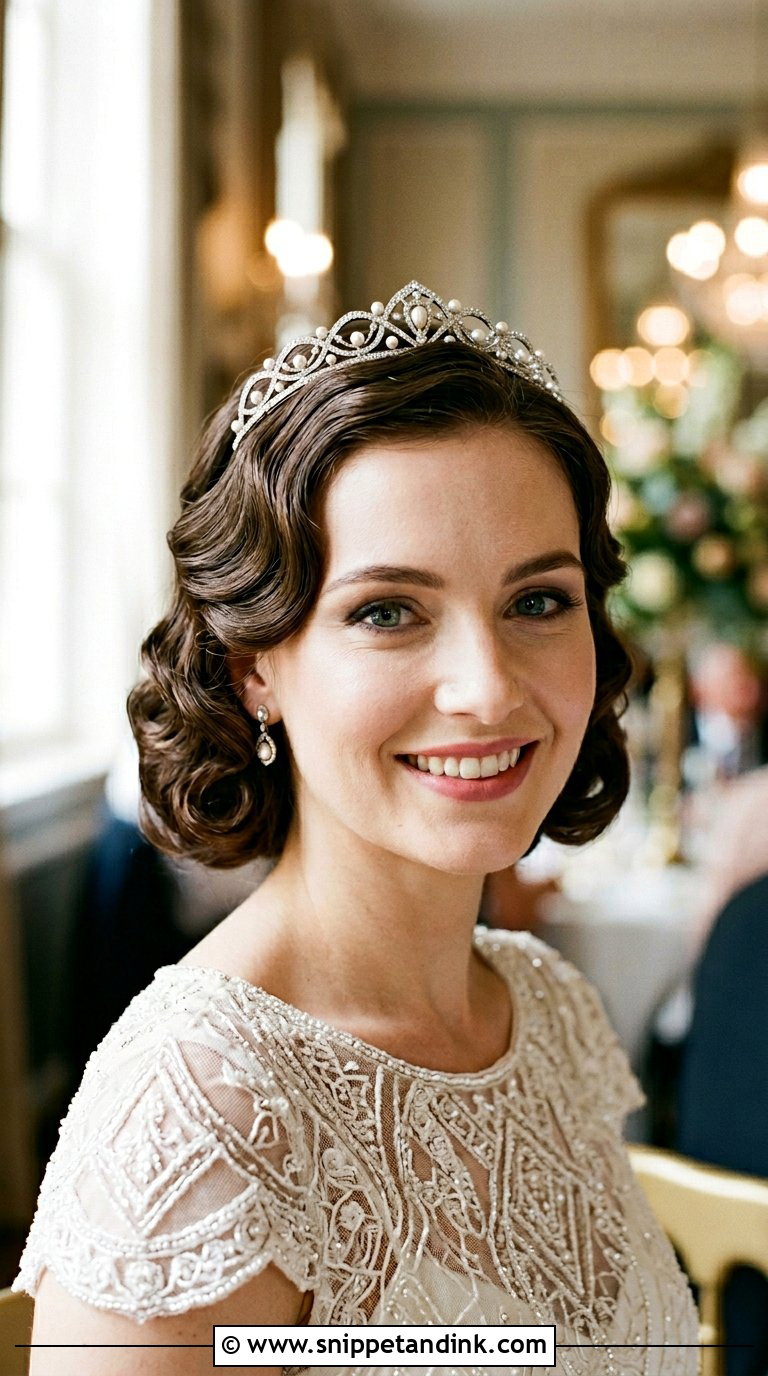 Vintage Finger Waves With Tiara - Snippet and Ink - 20 Bride Hairstyles with Crown