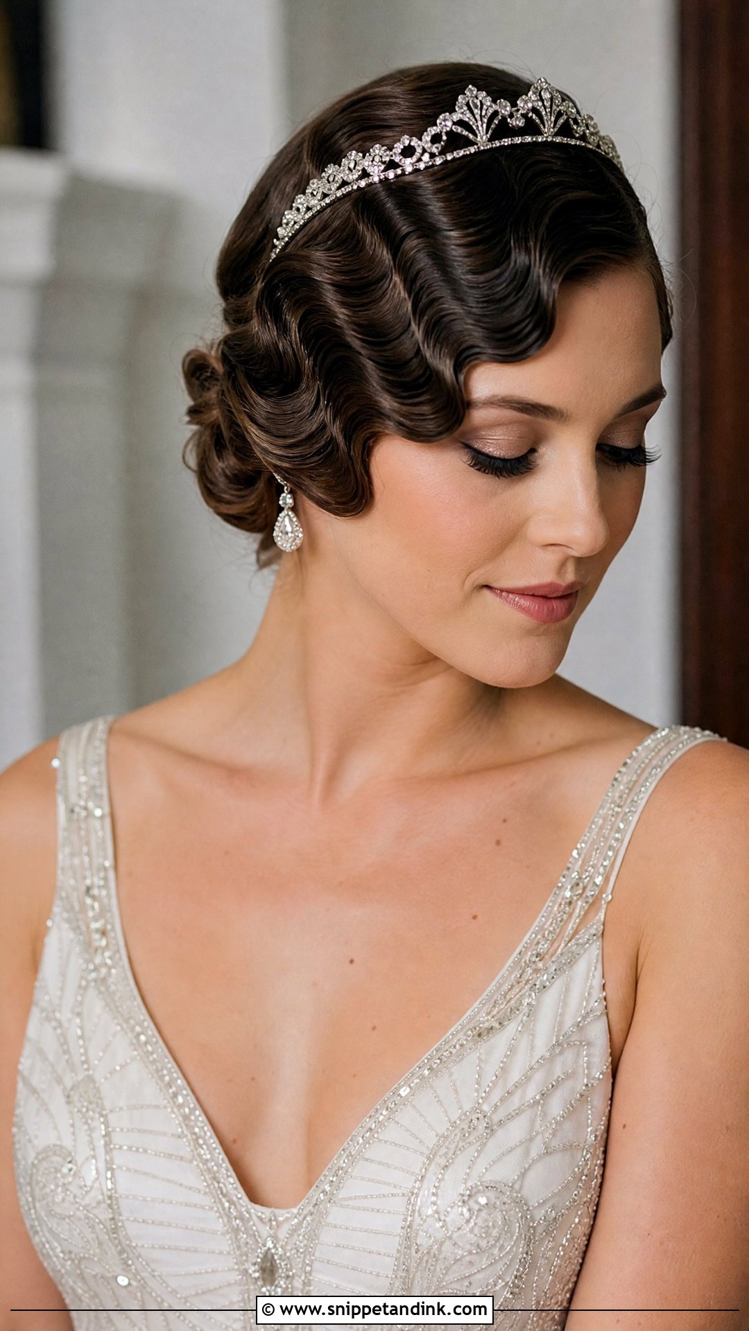 Vintage Finger Waves With Tiara - Snippet and Ink - 20 Wedding Hairstyles with Tiara