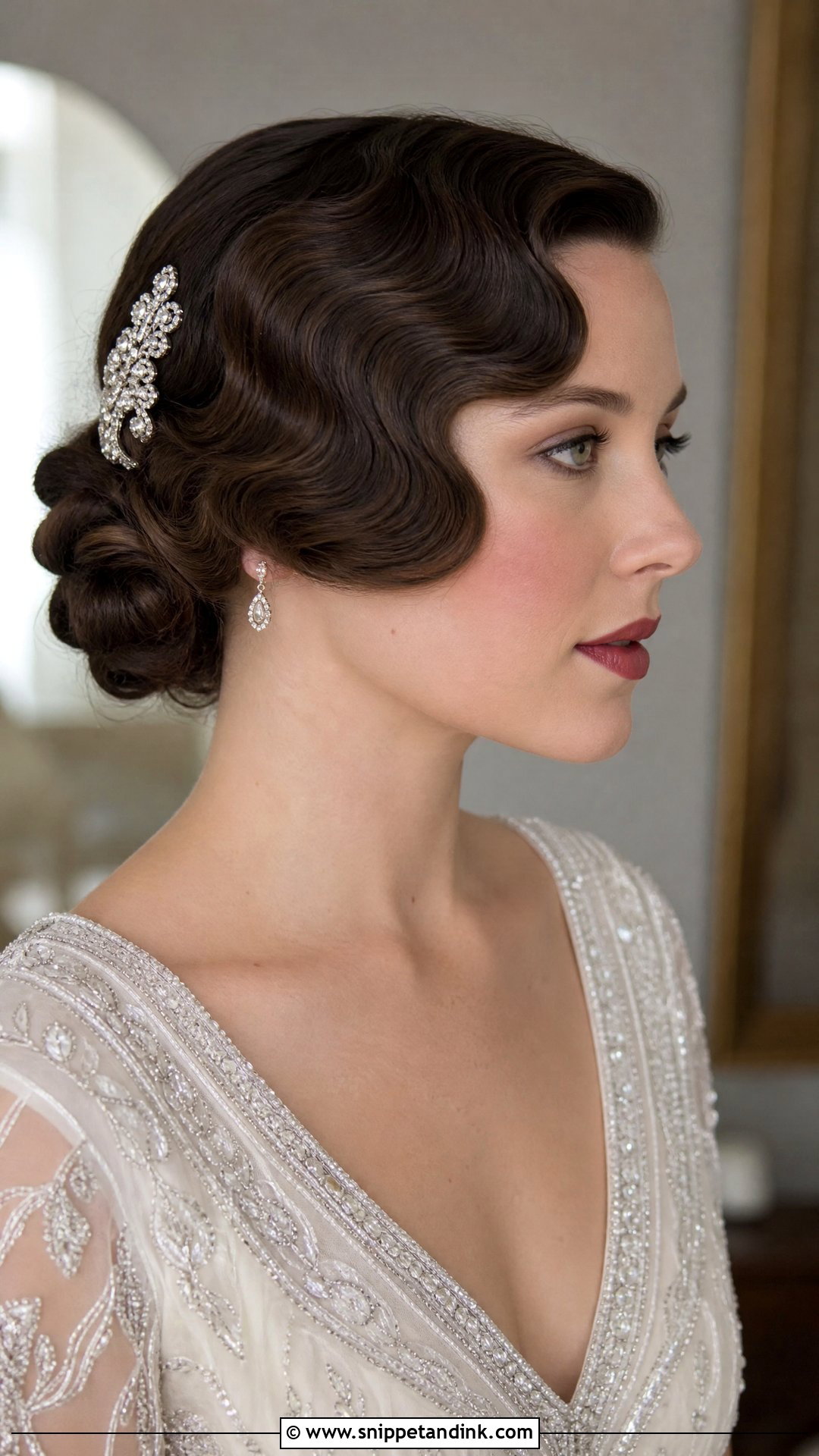 Vintage Finger Waves at the Front - Snippet and Ink - 20 Wedding Hair Front Ideas