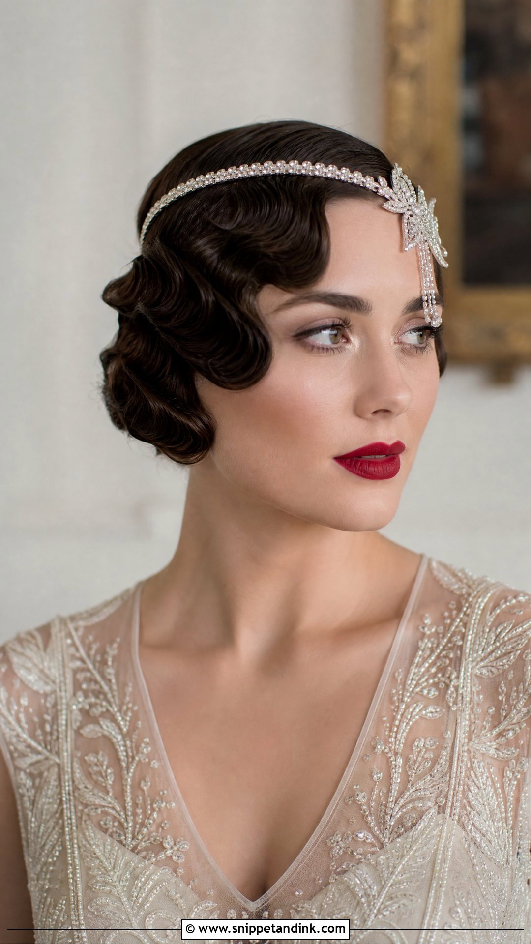 Vintage Finger Waves for Bride - Snippet and Ink - 20 Short Hairstyle for Bride Ideas
