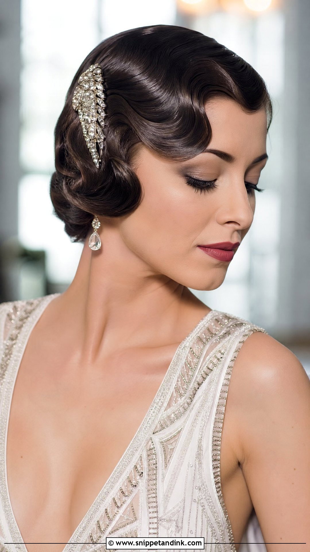 Vintage Finger Waves for Brides - Snippet and Ink - 25 Long Hair Bridal Hairstyles