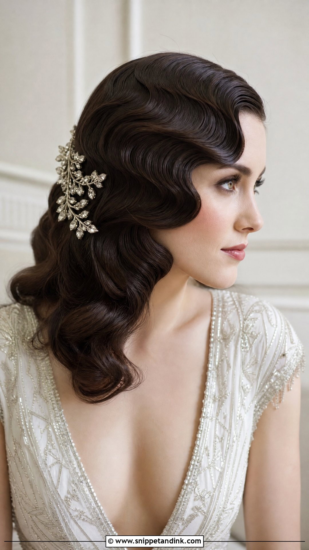 Vintage Finger Waves for Long Hair - Snippet and Ink - 20 Bridal Hairstyle for Long Hair Ideas