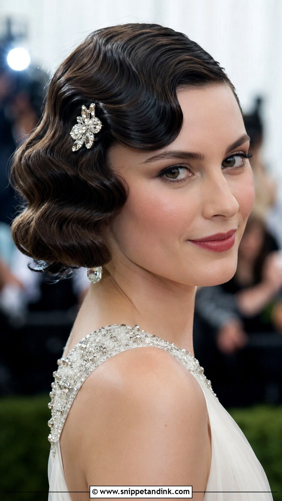 Vintage Finger Waves for Medium Bridal Hair - Snippet and Ink - 25 Mid Length Bridal Hair Ideas