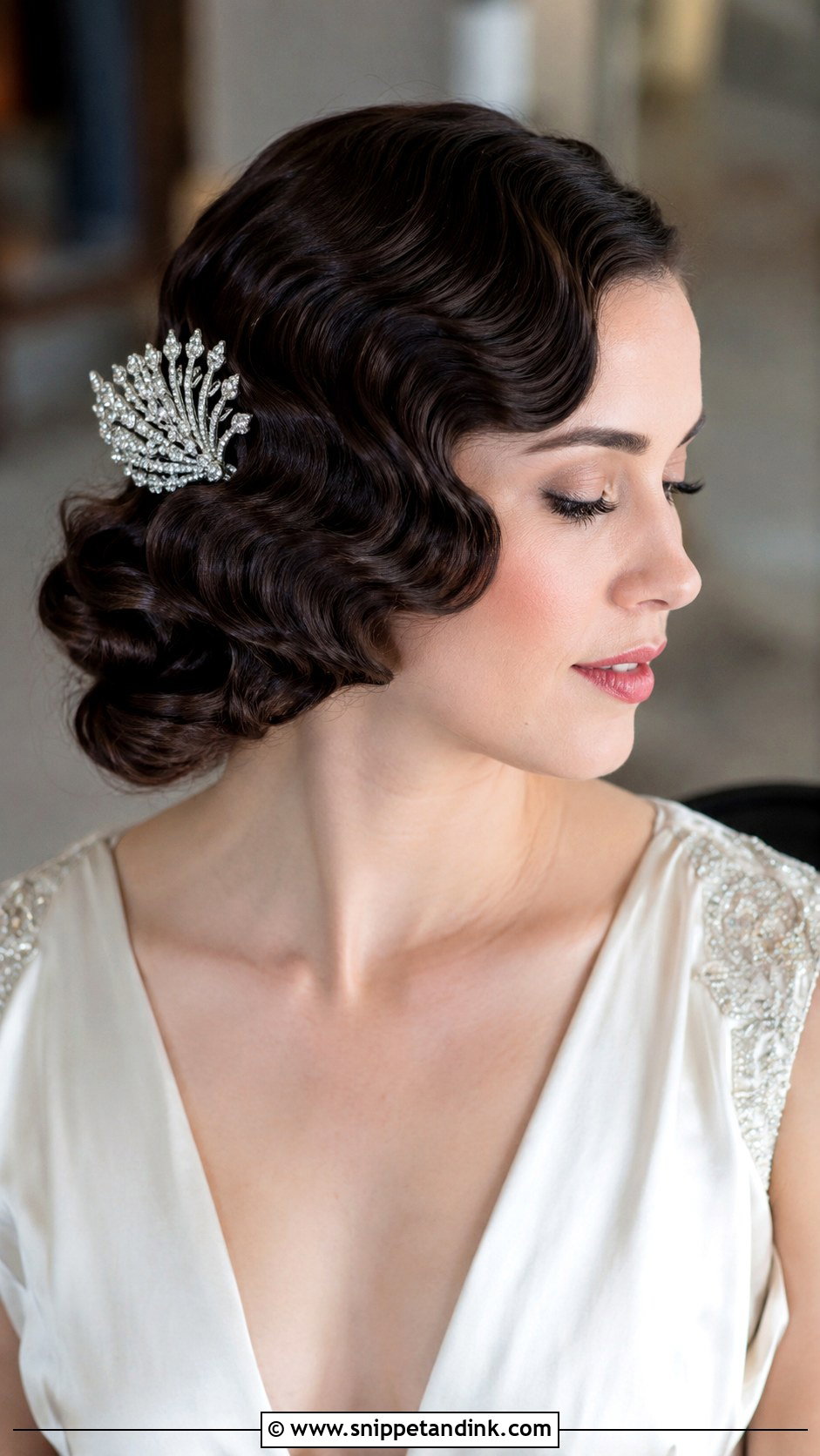 Vintage Finger Waves for Medium Length Hair - Snippet and Ink - 20 Bridal Hair for Medium Length Ideas