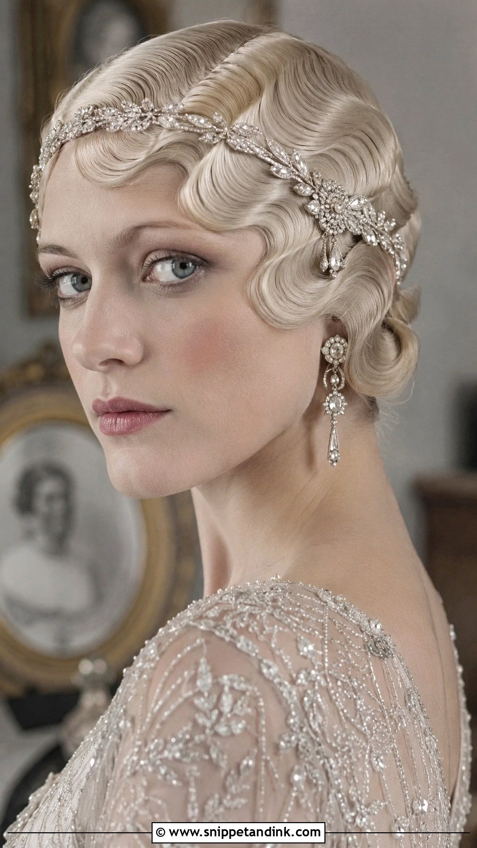 Vintage Finger Waves for Platinum Blonde - Snippet and Ink - 25 Blonde Wedding Hairstyles