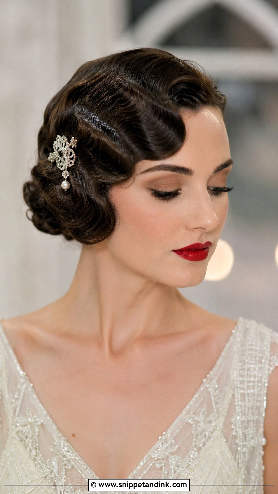 Vintage Finger Waves for Short Hair - Snippet and Ink - 25 Wedding Hair for Short Hair Ideas