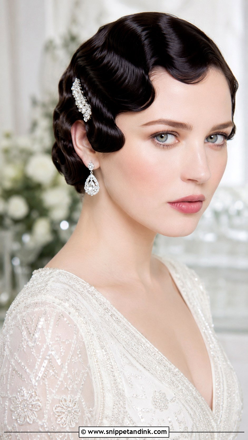 Vintage Finger Waves for Short Hair - Snippet and Ink - 30 Timeless Bridal Hair Ideas