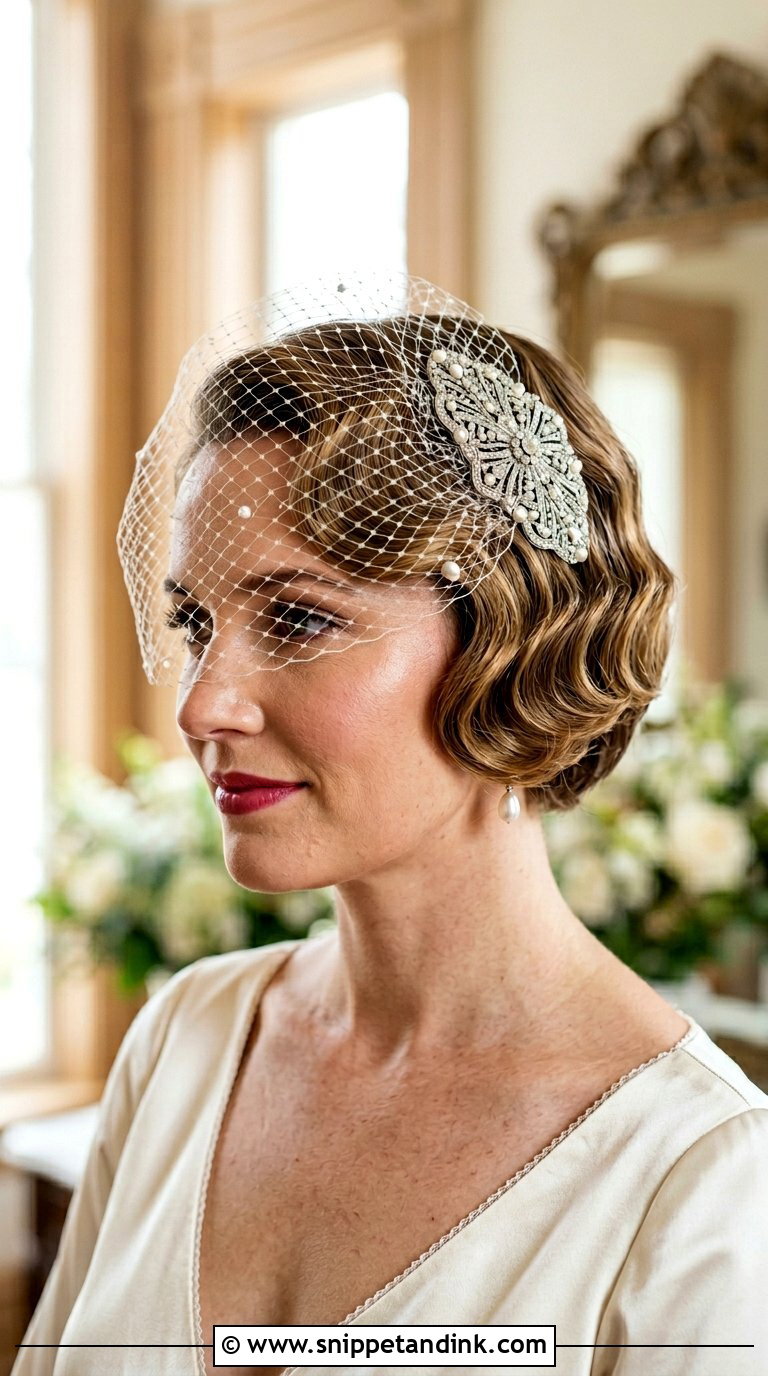 Vintage Finger Waves for Short Hair - Snippet and Ink - 20 Brides with Short Hair Ideas