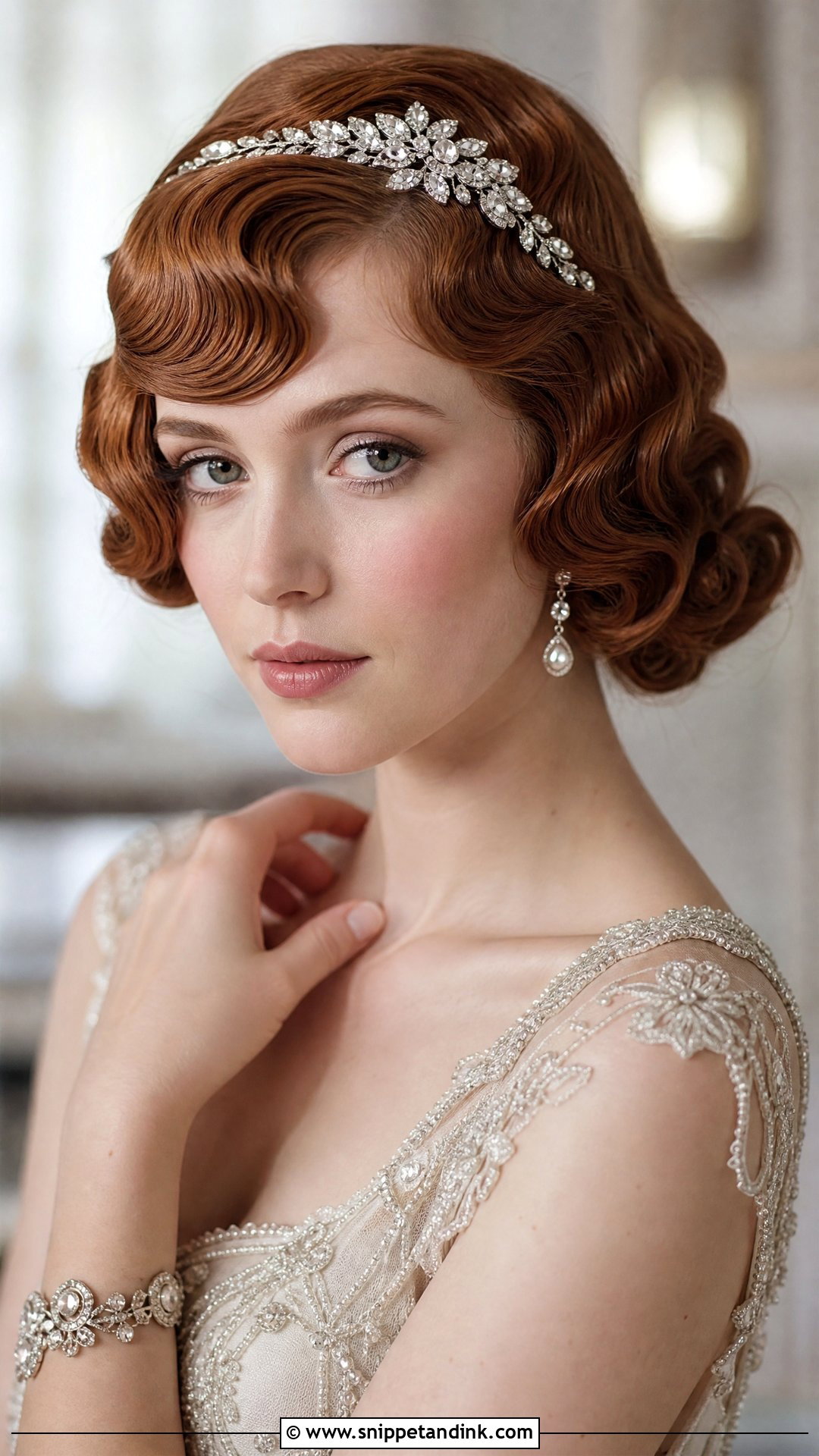 Vintage Finger Waves with Side Fringe - Snippet and Ink - 20 Wedding Hair with Fringe Ideas