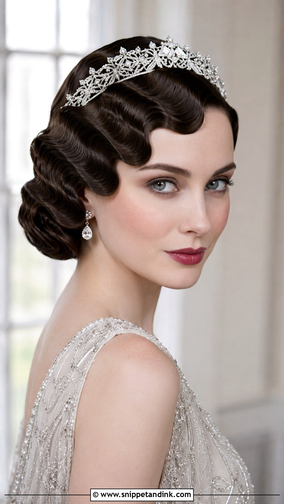 Vintage Finger Waves with Tiara - Snippet and Ink - 20 Bride Hairstyles with Tiara